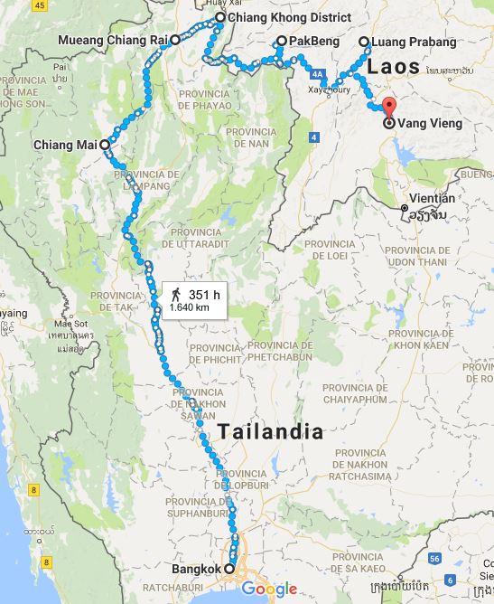 mapa ruta tailandia