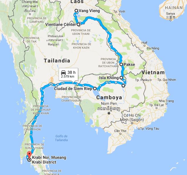 mapa ruta tailandia 2